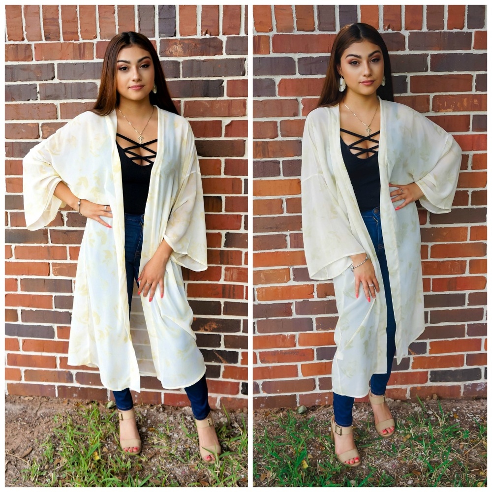 Yellow WaterColor Kimono